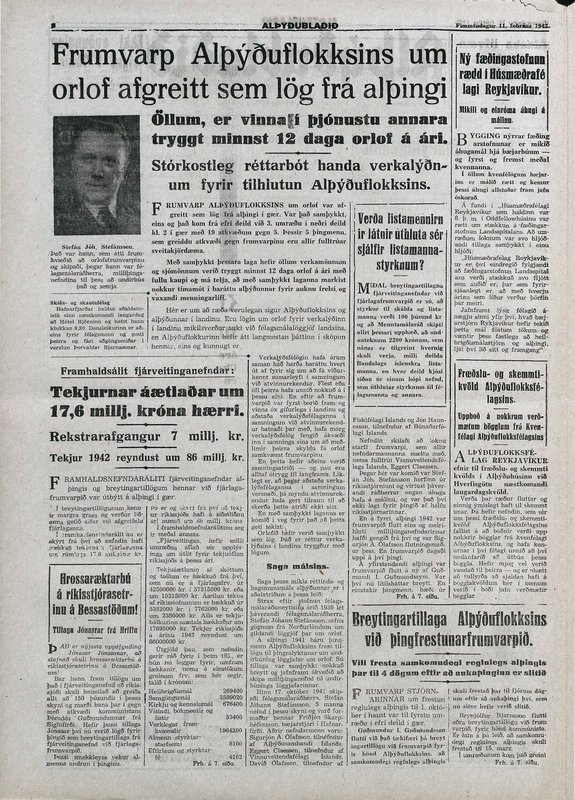 Blaðaumfjöllun um lög um orlof árið 1943