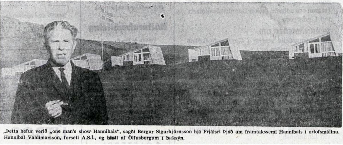 Blaðaumfjöllun um opnun Ölfusborga árið 1965