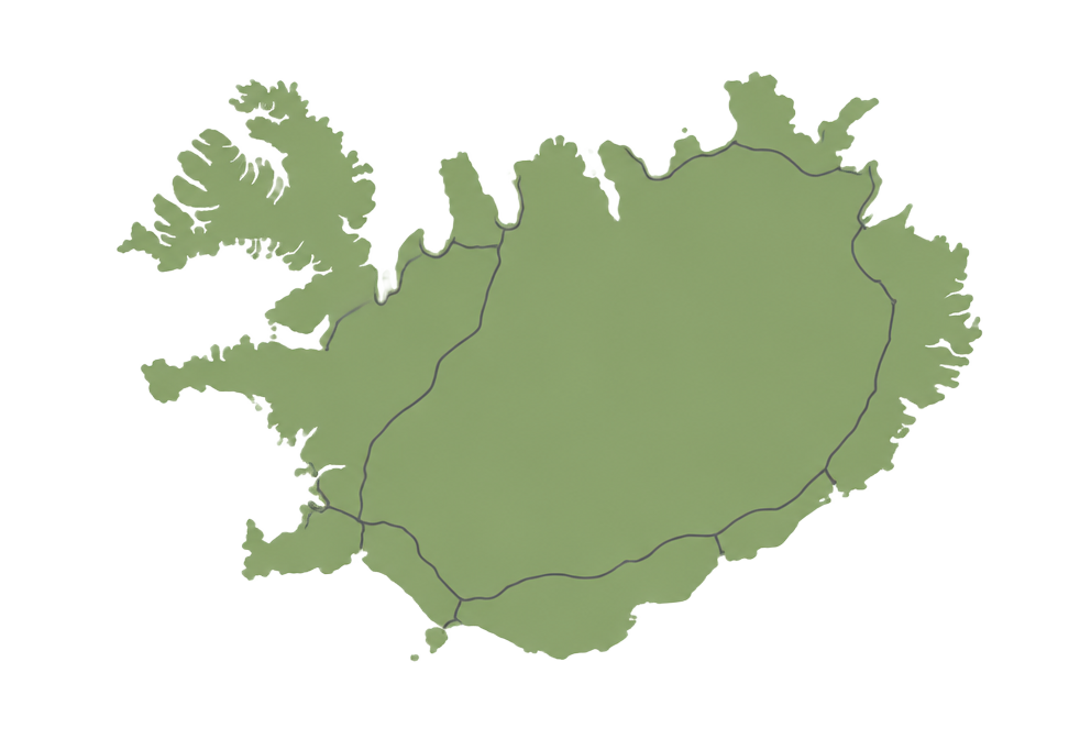 Kort af Íslandi